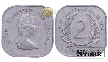 Восточные Карибы , 2 цента 1993 год