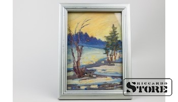 Живопись, Закат зимой , ЛИЛЛИЯ БИТЕ , 17 X 11,5 СМ