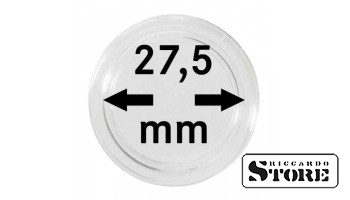 Coin capsules with an inner diameter of 27.5 mm, for example, for storing collectible coins from the "Planet Earth" series with a face value of 5 euros, set of 100 pieces