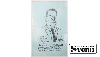 Vintage card Hand-drawn portrait. 20th century # NT351