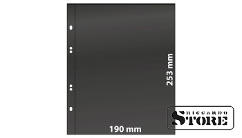 Numismaatilised lehed Multi Collect süsteemile, ühe taskuga (190 mm x 253 mm), musta värvi, pakis 10 lehte.