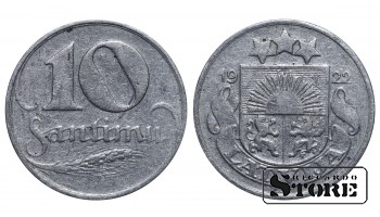 1922 Latvia Coin Nickel Coinage Rare 10 santimu KM# 4 #LV3766