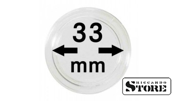 Coin capsules with an inner diameter of 33 mm, set of 100 pieces