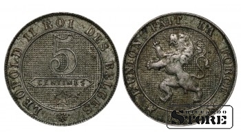 Бельгия, 10 сантимов, 1895, Медно-никелевый сплав