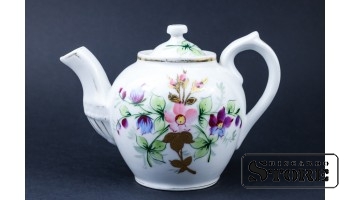 Фарфор, Чайник , Российская империя , Фабрика Кузнецова фарфор , 11 CM