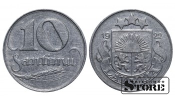 1922 Латвия Монета Никель 10 сантим  KM# 4 #LV3769