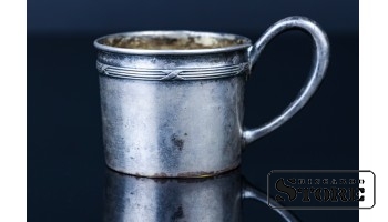 Серебряный маленький подстаканник, 875 проба, 21 г , Латвия