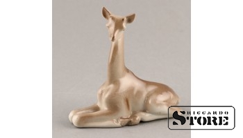 статуэтка, жираф, фарфор, Рига , Рижская фарфоровая фабрика, 50-е годы , 9.5 см