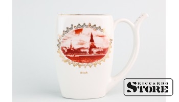 Кружка для минеральной воды с изображением панорамы Риги, фарфор, Рига, Рижская фарфоро-фаянсовая фабрика, 60е годы, первый сорт