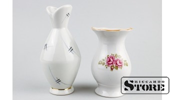 Вазы, фарфор, Рига, Рижская фарфоро-фаянсовая фабрика, 50е годы , 10 см , 12 см , CSA692