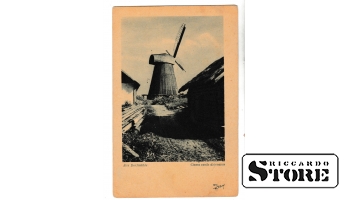 Старинная открытка "Старая мельница в деревне" CSA194