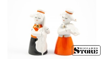 Статуэтка, Музыкальный дуэт , Рига, Рижская фарфоровая фабрика, автор модели - Левон Агаджанян, 60-е годы , 8 см, 8,2 см