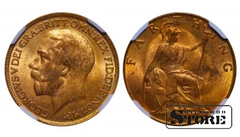 Suurbritannia, 1/4 Penny 1920. aasta - MS 64 RB
