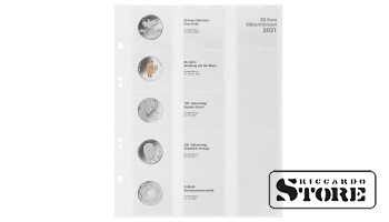Illustrated Multi collect sheet for placing German silver coins with a face value of 20 euros for 2021.