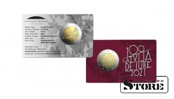 2 euro commemorative coin "Latvija de iure 100"