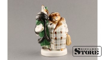 Figūriņa, Lapsa un bebrs, porcelāns, CCCP, Ļeņingradas porcelāna rūpnīca, 16 cm
