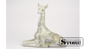 статуэтка, жираф, фарфор, Рига , Рижская фарфоровая фабрика, 50-е годы , 9.5 см, 1-ый сорт