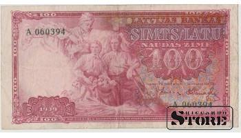 BANKNOTE , LATVIA, 100 LATI 1939 GADS - A060394