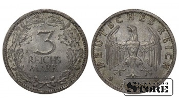 Vācija, 3 reihsmarkas, 1931. gads, A (Berlīne), sudrabs, NGC MS 62