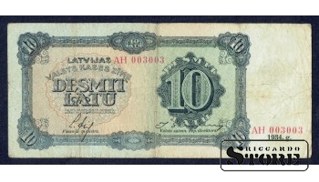 BANKNOTE, LATVIA, 10 Lati 1934 gads - AH 003003