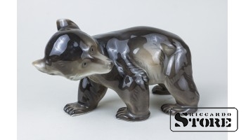 Статуэтка, Медведь, фарфор, фабрика М.С. Кузнецова, 20-30е годы , 16.3 x 6.9 x 9.1 см
