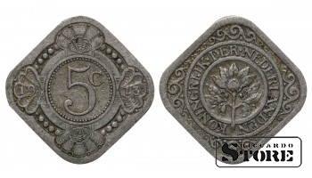 1913 Wilhelmina Netherlands Coin Copper-Nickel Coinage Rare 5 cents KM# 153 #NL3297