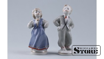 статуэтка, Народный танец, Рига , Рижская фарфоровая фабрика, 50-е годы , 13 см