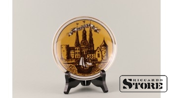 Porcelain, Decorative plate, View of Riga, Riga, Riga porcelain factory, Ø 15