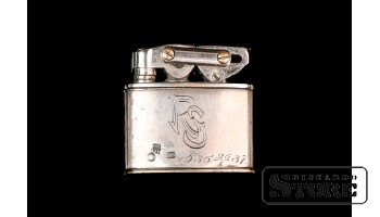 Зажигалка с инициалами, серебро, 875 проба, Латвия, 30е годы