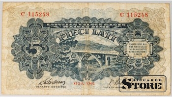 Latvia 5 Latu 1940 VF C115248