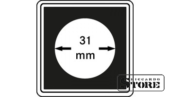 Monētu kapsulas CARRÉE 31 mm, komplektā 4 gab.