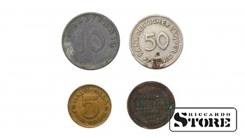 Set of 4 coins 1943, 1949