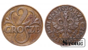 Польша 2 гроши, 1934. год, бронза
