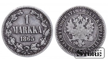 1865 Finland Emperor Nicholas II (1895 - 1917) Coin Coinage Standard 1 markka KM#3 #F358