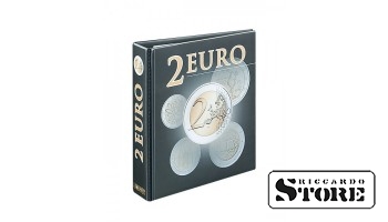 PUBLICA M binder folder in stylish «2 Euro» design for neat and convenient storage of commemorative and regular 2 euro coins. Empty, without sheets, suitable for assembling your own collection.