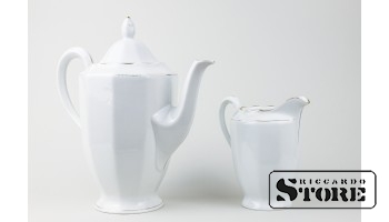 Фарфор , Чайник , Молочник , ФАБРИКА М.С. КУЗНЕЦОВА, РИГА , 25 см