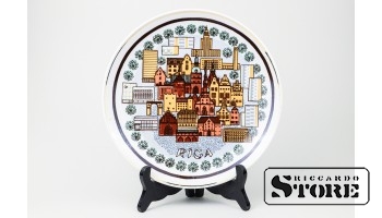 ФАРФОР, ДЕКОРАТИВНАЯ ТАРЕЛКА "Рига" ,РИГА, РИЖСКАЯ ФАРФОРОВАЯ ФАБРИКА, 24 Ø