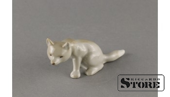 Статуэтка, Лисенок, фарфор, Рига , Рижская фарфоровая фабрика, 60-е годы ,5 см