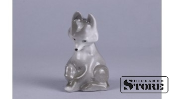 Статуэтка, Лисичка, фарфор, Рига, Рижская фарфоровая фабрика, автор модели - Р. Каркуновой, 1953 г., 8.0 см