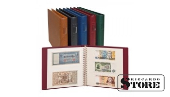 LINDNER banknote album with white interleaves — blue.