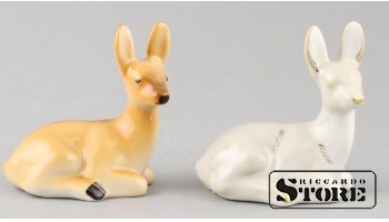 Статуэтка, Косули , фарфор, Рига , Рижская фарфоровая фабрика,50-е годы , 7.5 см.