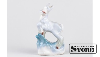 Статуэтка, Козлик, фарфор, Рига, Рижская фарфоровая фабрика, 1950 г., 9,8 см