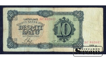 BANKNOTE, LATVIA, 10 Lati 1934 gads - AC 052647