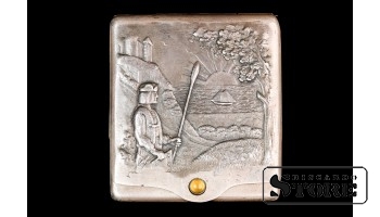 Спичечный коробок, серебро, 875 проба, Латвия, 1930е годы
