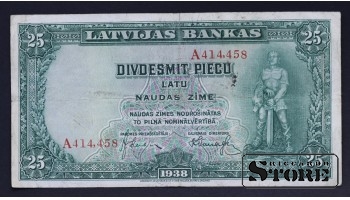 BANKNOTE , LATVIA , 25 LATI 1938 GADS - A414458