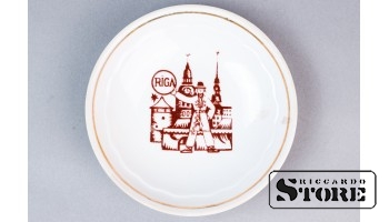 Тарелка с видом Риги, фарфор, Рига, Рижский фарфоровый завод, 90е годы, первый сорт
