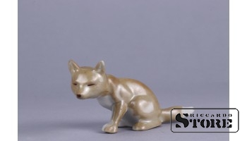 Статуэтка, Лисенок, фарфор, Рига , Рижская фарфоровая фабрика, 60-е годы ,5 см