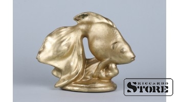 Статуэтка, Вуалехвост , Рига , Рижская фарфоровая фабрика, 60-е годы , 12,5 см. (Проф.золочение более позднего периода)