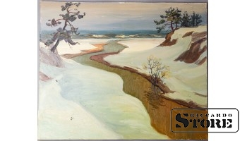 Живопись, Устье реки зимой, Владимир Свиклис, 1983 год, 50x61.5cm CSA1073