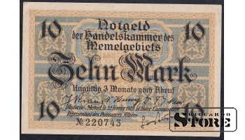 Memel, 10 Mark, 1922, aUNC